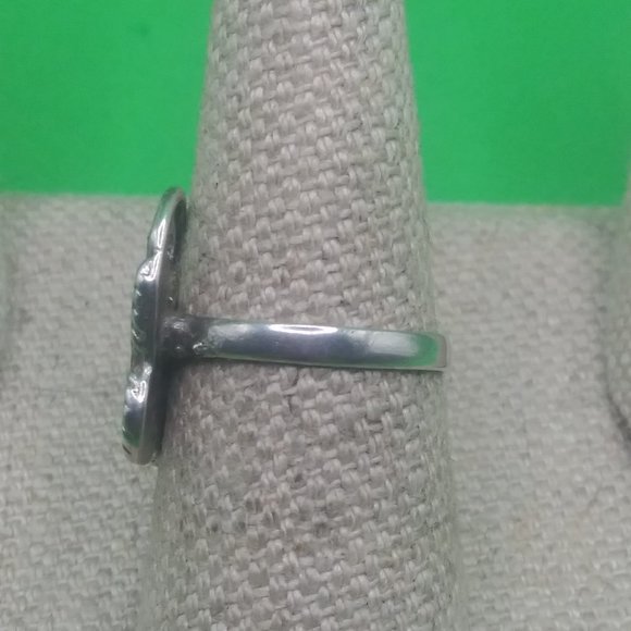 Inlaid Turquoise & Sterling Silver Butterfly Ring - Picture 2 of 6